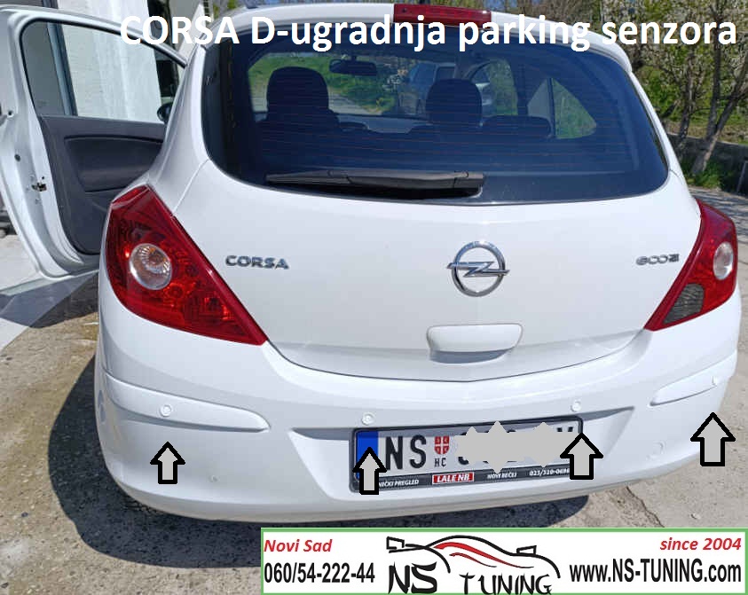 opel corsa d 2009 2010 2011 2012 2013 2014 ugradnja parking senzora novi sad ns tuning